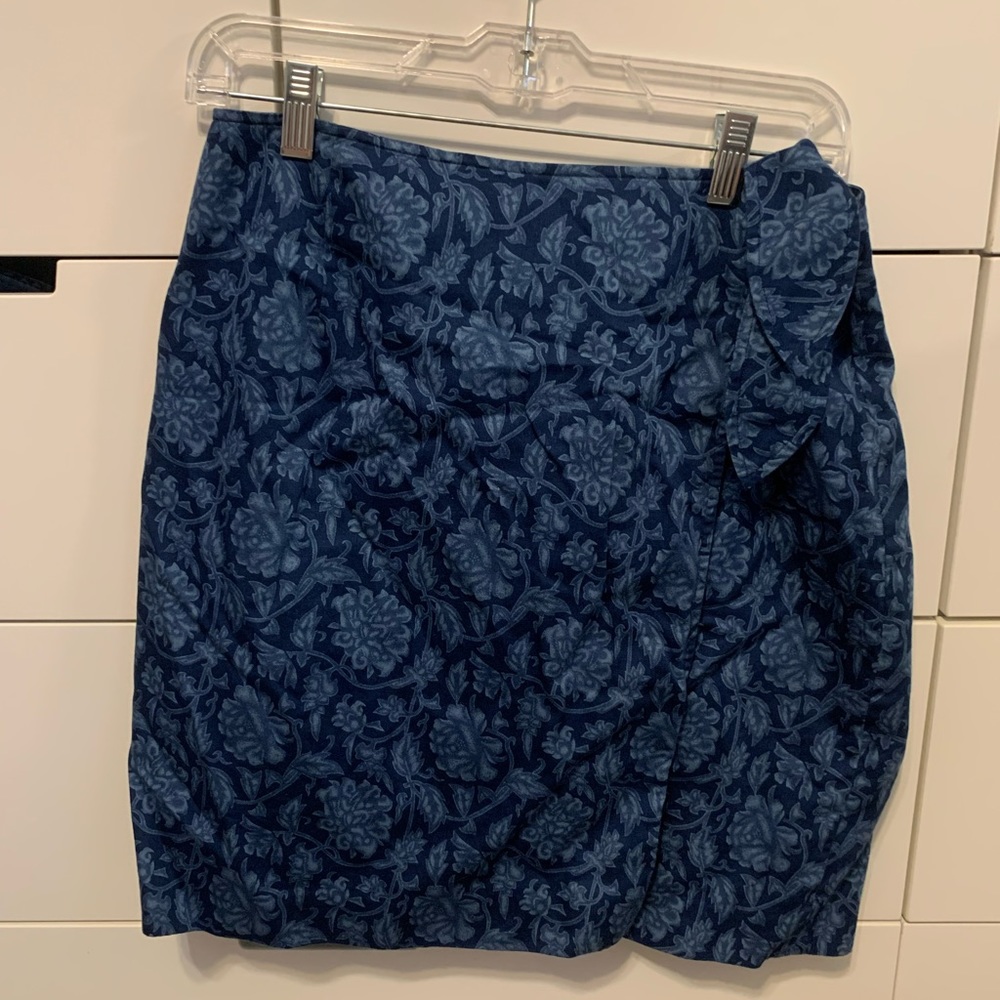 cute navy blue cotton wrap skirt
